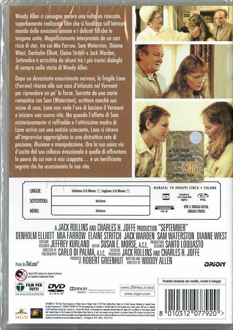 Settembre di Woody Allen - DVD - 2