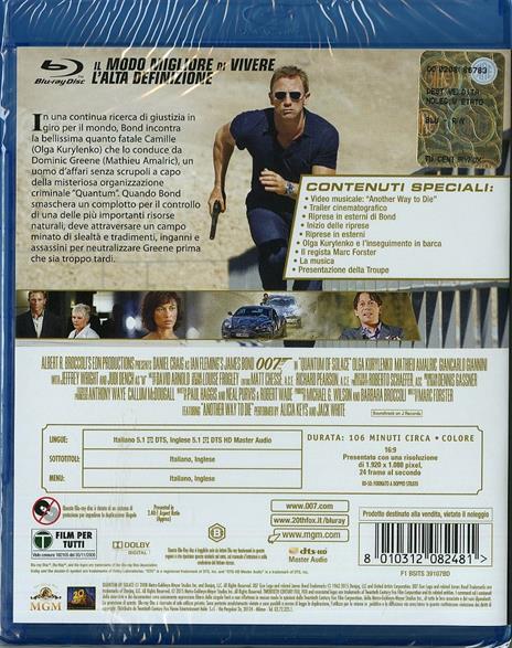 Agente 007. Quantum of Solace di Marc Forster - Blu-ray - 2