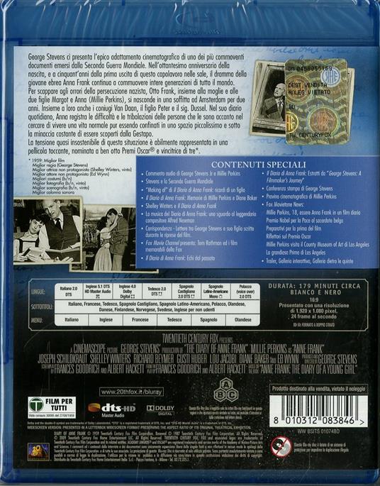 Il diario di Anna Frank<span>.</span> Special Edition di George Stevens - Blu-ray - 2