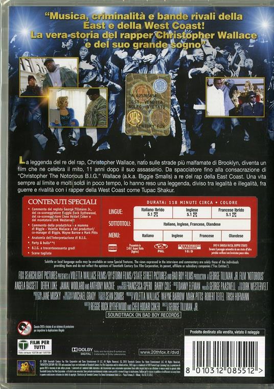Notorious B.I.G. di George Tillman Jr. - DVD - 2