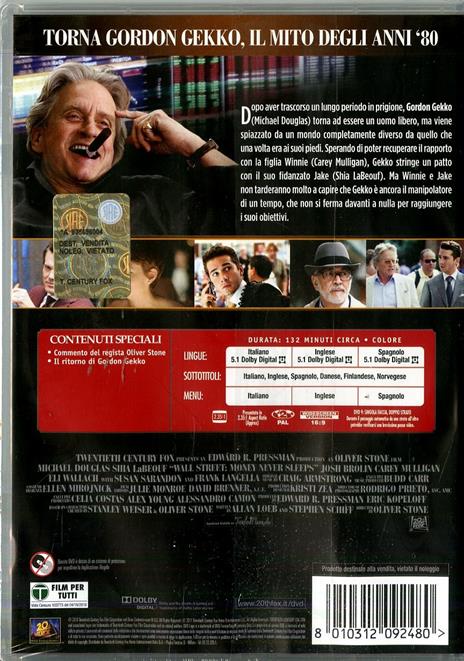 Wall Street. Il denaro non dorme mai di Oliver Stone - DVD - 2