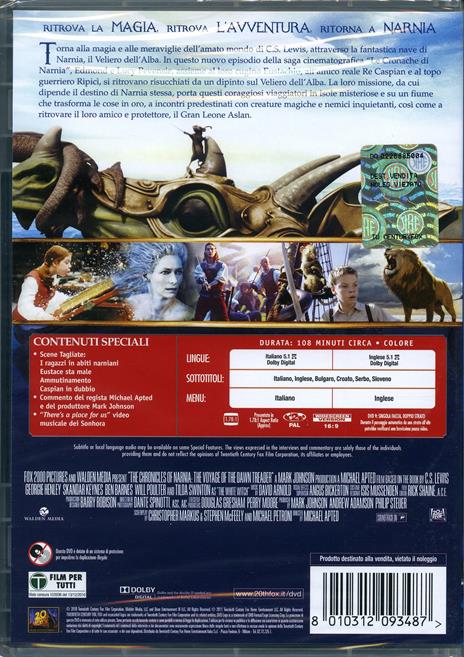 Le cronache di Narnia. Il viaggio del veliero di Michael Apted - DVD - 2