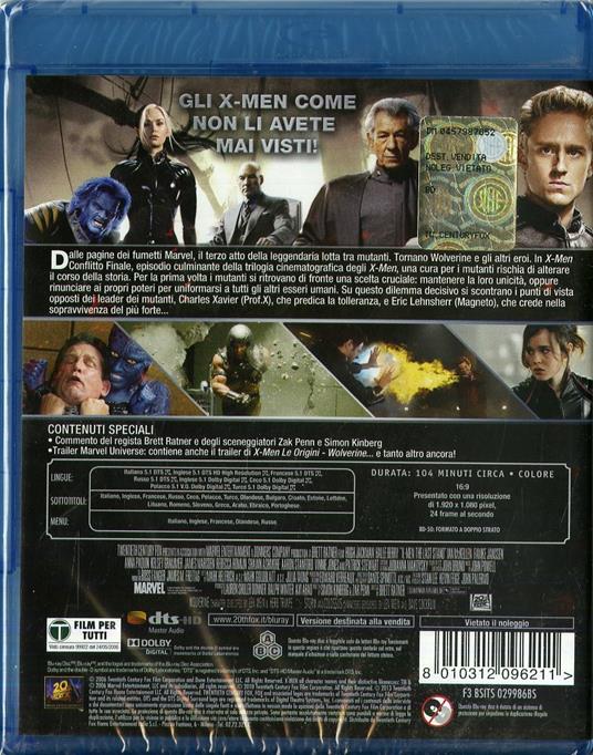 X-Men. Conflitto finale di Brett Ratner - Blu-ray - 2