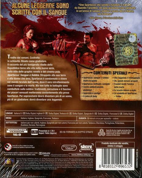 Spartacus. Sangue e sabbia. Stagione 1 (4 Blu-ray) di Rick Jacobson,Grady Hall,Jesse Warn,Michael Hurst - Blu-ray - 2