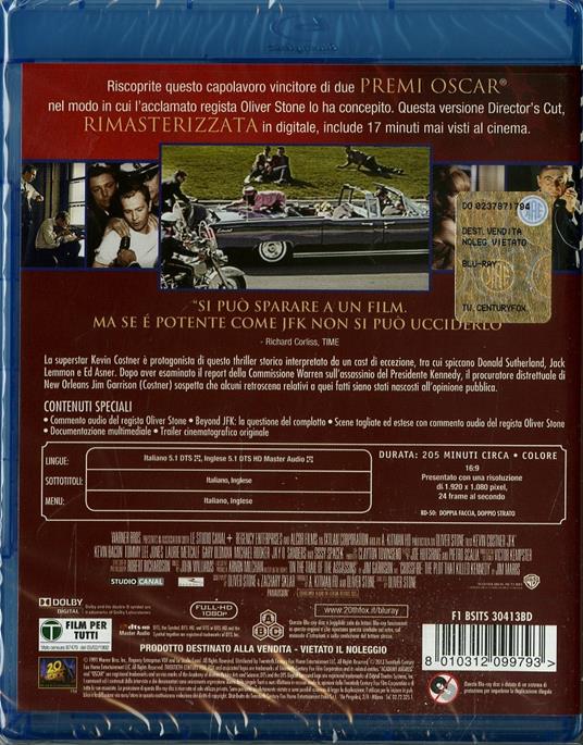 JFK. Director's Cut di Oliver Stone - Blu-ray - 2