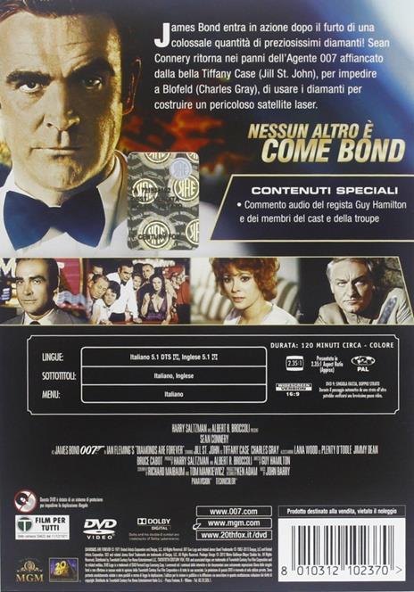 Agente 007. Una cascata di diamanti di Guy Hamilton - DVD - 2