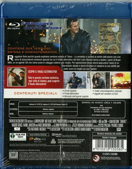 Taken. La vendetta di Olivier Megaton - Blu-ray - 2