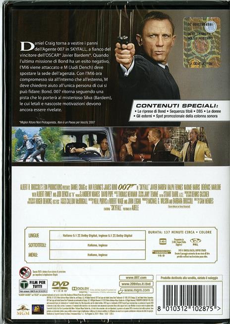Skyfall 007 di Sam Mendes - DVD - 2