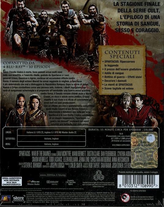 Spartacus. La guerra dei dannati. Stagione 3 (4 Blu-ray) di Mark Beesley,Jesse Warn,John Fawcett - Blu-ray - 2
