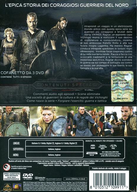 Vikings. Stagione 1. Serie TV ita (3 DVD) di Ken Girotti,Ciaran Donnelly,Johan Renck - DVD - 2