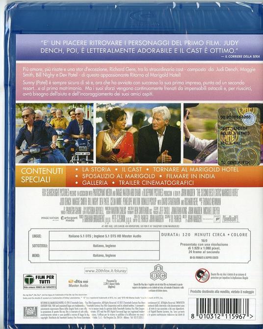 Ritorno al Marigold Hotel di John Madden - Blu-ray - 2