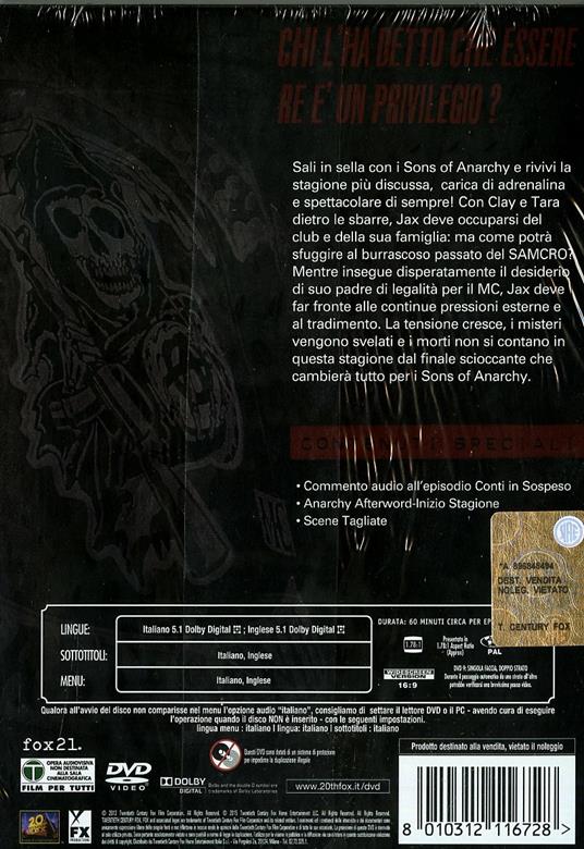 Sons of Anarchy. Stagione 6 (5 DVD) di Paris Barclay,Gwyneth Horder-Payton,Guy Ferland - DVD - 2