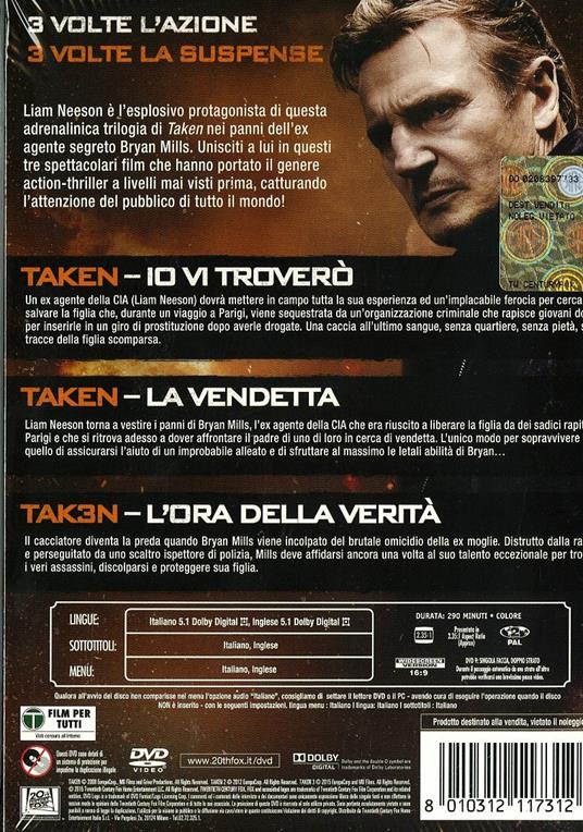 Taken. Trilogia (3 DVD) di Olivier Megaton,Pierre Morel - 2