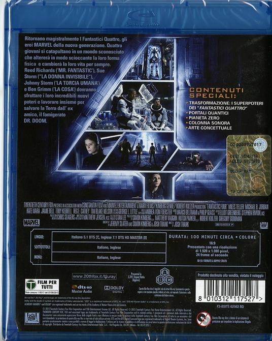 Fantastic 4. I fantastici quattro di Josh Trank - Blu-ray - 2
