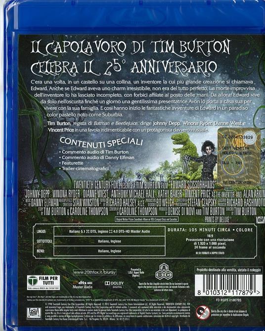 Edward mani di forbice. Esclusiva Feltrinelli-IBS (Blu-ray) di Tim Burton - Blu-ray - 2