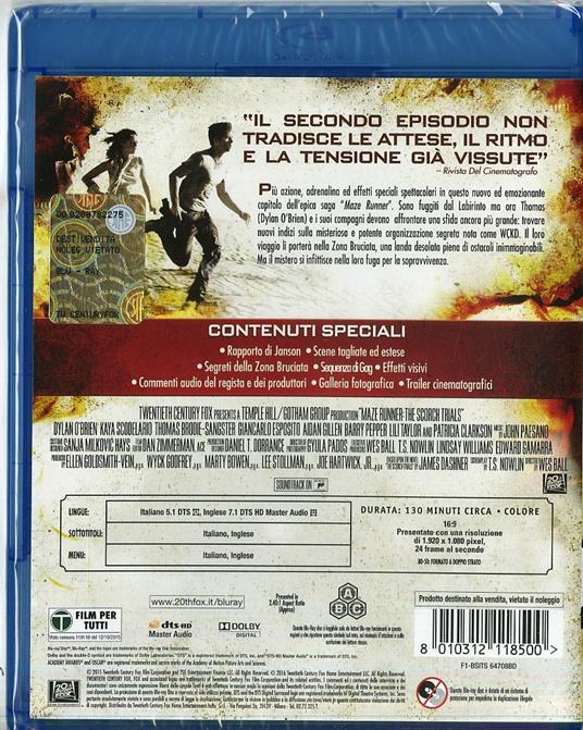 Maze Runner. La fuga di Wes Ball - Blu-ray - 2