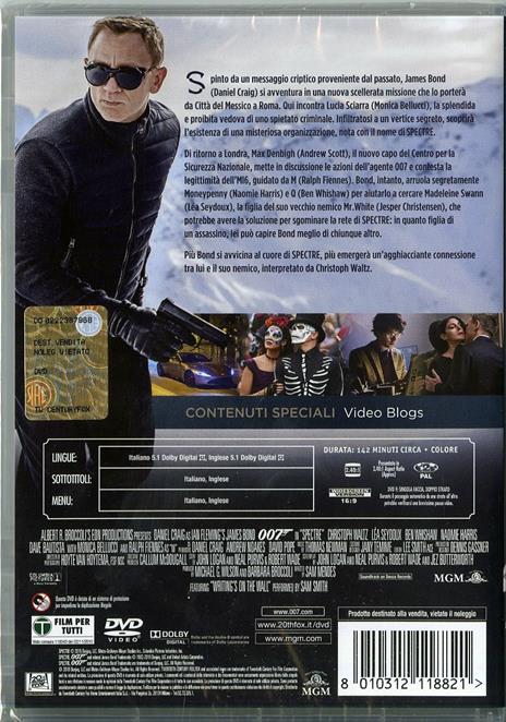 Spectre di Sam Mendes - DVD - 2