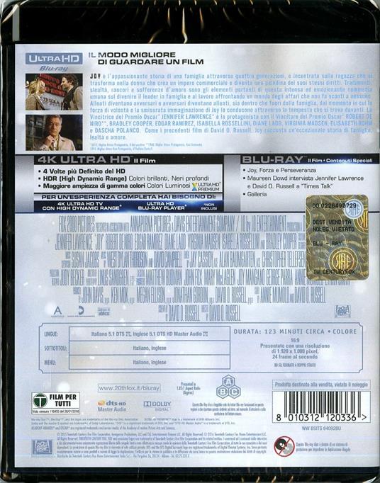 Joy (Blu-ray + Blu-ray 4K Ultra HD) di David O. Russell - 3