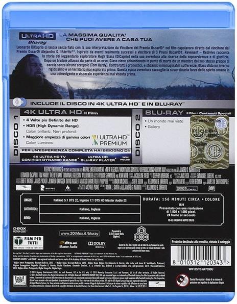 Revenant. Redivivo (Blu-ray + Blu-ray 4K Ultra HD) di Alejandro González Iñárritu - Blu-ray + Blu-ray Ultra HD 4K - 2