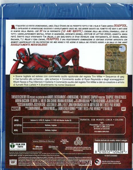 Deadpool (Blu-ray) - film di Tim Miller - Blu-ray - 2
