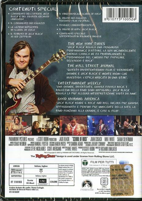School of Rock di Richard Linklater - DVD - 2