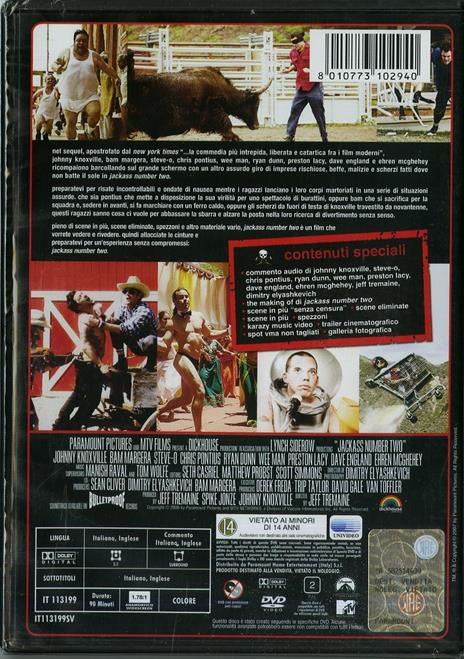 Jackass. Il film. Number Two. Uncut di Jeff Tremaine - DVD - 2