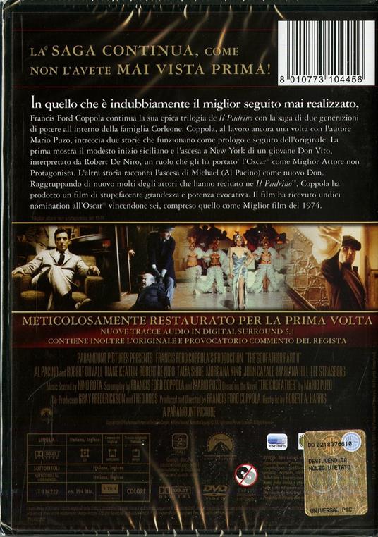 Il padrino. Parte seconda di Francis Ford Coppola - DVD - 5