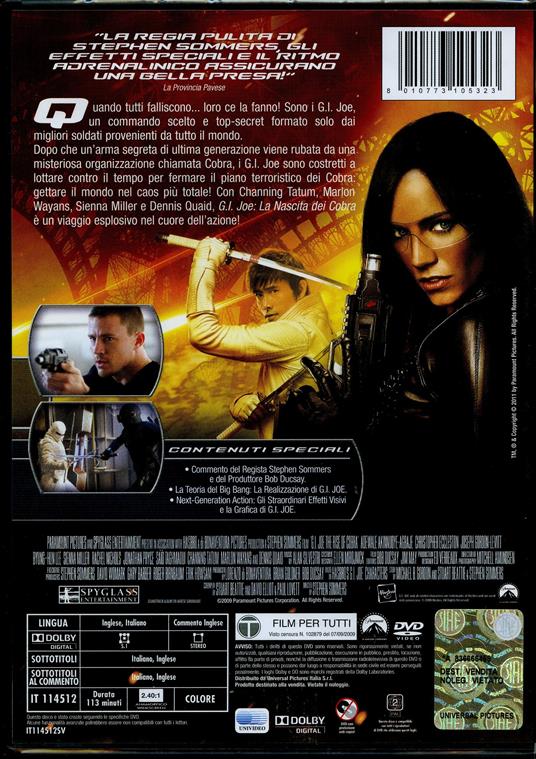 G.I. Joe. La nascita dei Cobra di Stephen Sommers - DVD - 2