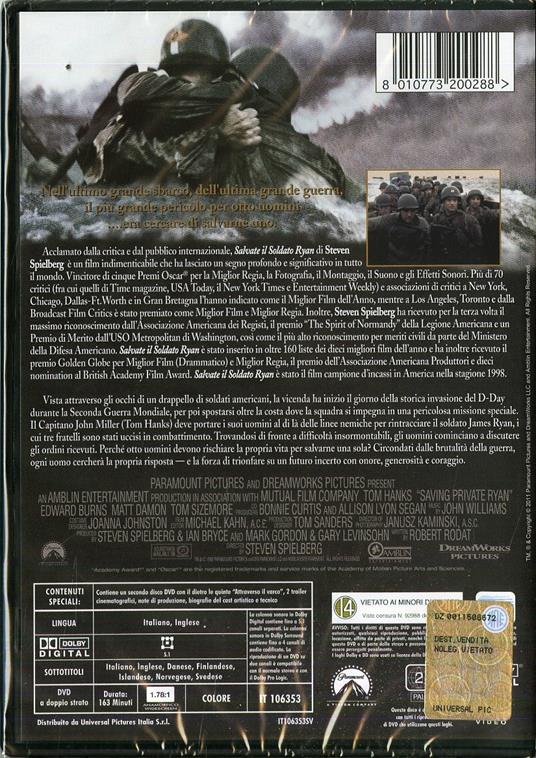 Salvate il soldato Ryan (2 DVD) di Steven Spielberg - DVD - 2