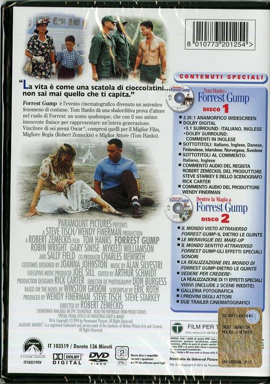 Forrest Gump (2 DVD)<span>.</span> Edizione speciale di Robert Zemeckis - DVD - 2