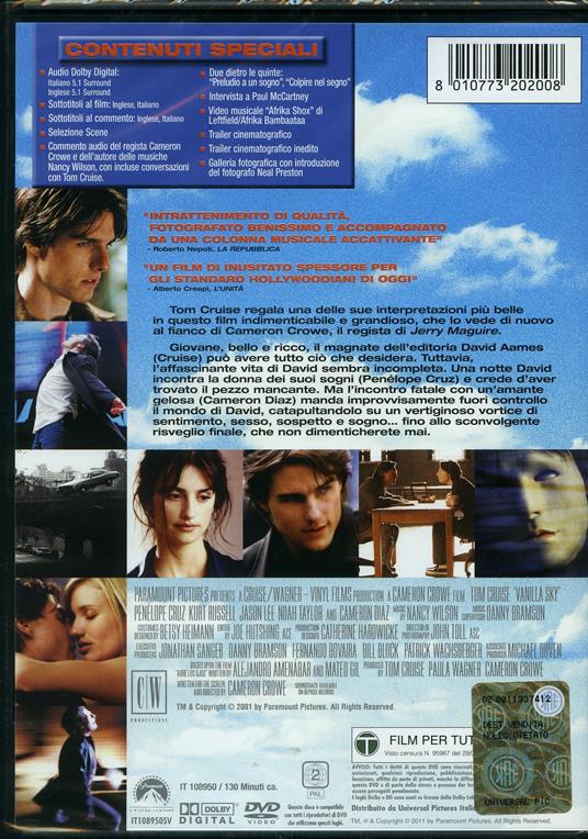 Vanilla Sky di Cameron Crowe - DVD - 2