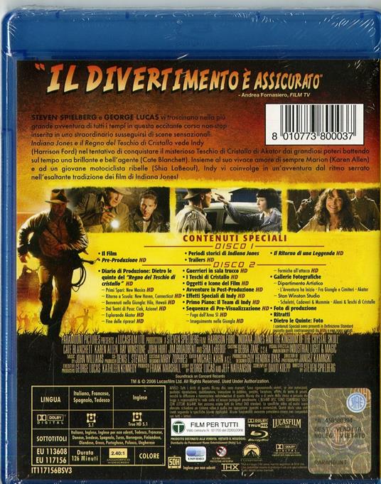 Indiana Jones e il Regno del Teschio di Cristallo (2 Blu-ray)<span>.</span> Special Edition di Steven Spielberg - Blu-ray - 2