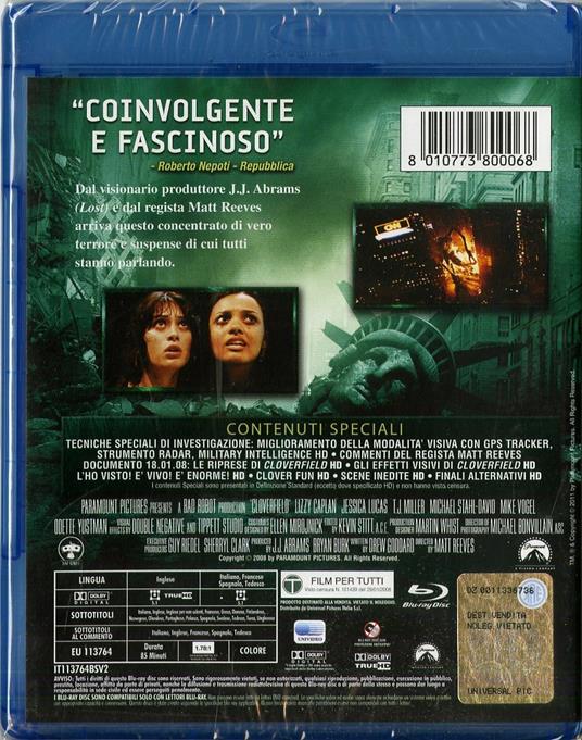 Cloverfield di Matt Reeves - Blu-ray - 2
