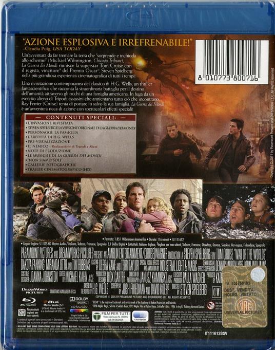 La guerra dei mondi<span>.</span> Edizione speciale di Steven Spielberg - Blu-ray - 2