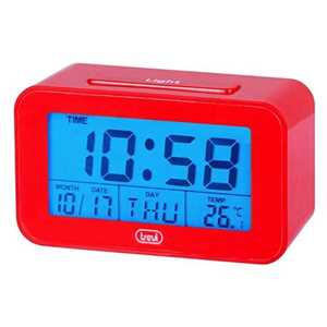 Idee regalo Trevi SLD 3P50 Orologio Digitale Termometro, Grande Display LCD Retroilluminato, Sveglia Programmabile, Funzione Snooze, Rosso, Unica Trevi