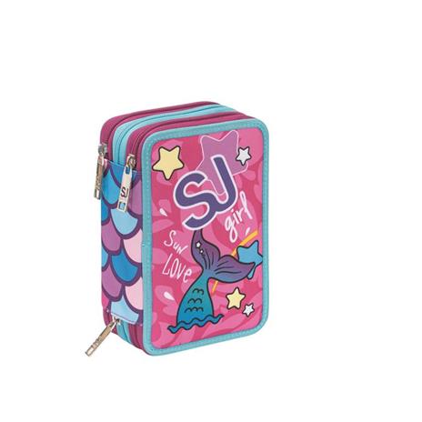 Astuccio accessoriato 3 zip Seven SJ Gang Girl Sweet Wave Rodhamine Red