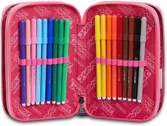 Astuccio 3 zip Seven 7.1 Chic League Rosa - 12,5x20x7 cm - 5