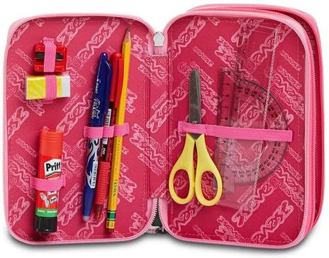 Astuccio 3 zip Seven 7.1 Chic League Rosa - 12,5x20x7 cm - 6