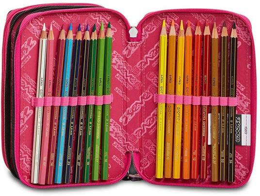 Astuccio 3 zip Seven 7.1 Romantic Freedom Rosa - 12,5x20x7 cm - 6