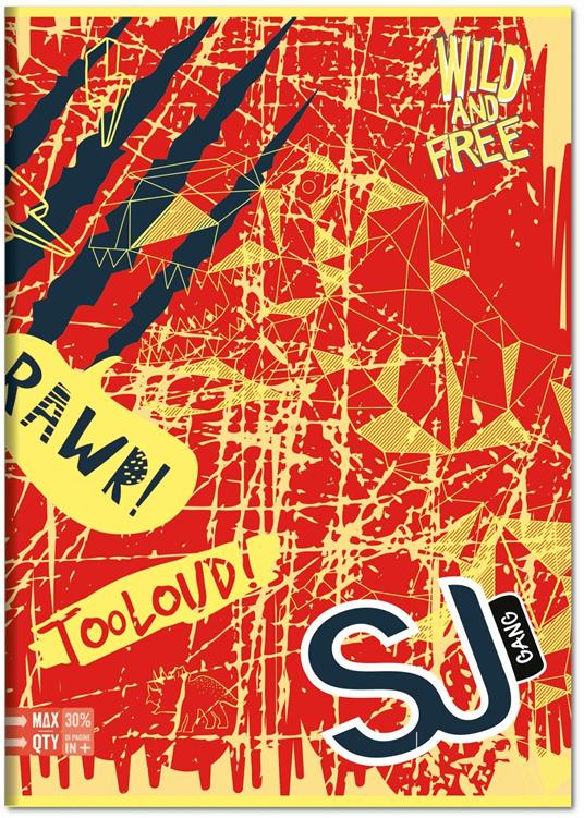 Quaderno Maxi A4 SJ Gang Boy 100 gr - Quadretti grandi 5 mm con margine - 5