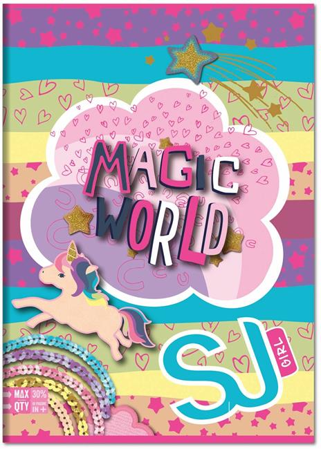 Quaderno Maxi A4 SJ Gang Girl 100 gr - Quadretti grandi 5 mm con margine - 5