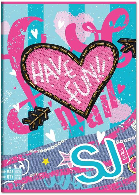 Quaderno Maxi A4 SJ Gang Girl 100 gr - Quadretti grandi 5 mm con margine - 6