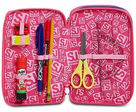 Astuccio 3 zip Facce da SJ Girl - 20x12,5x7 cm - 2