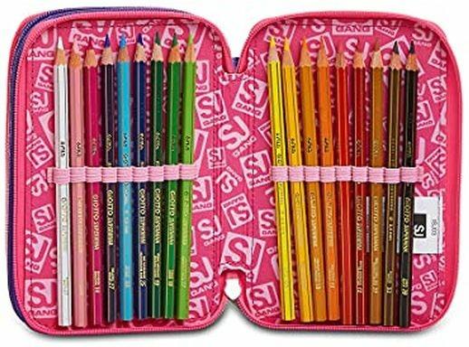 Astuccio 3 zip Facce da SJ Girl - 20x12,5x7 cm - 3