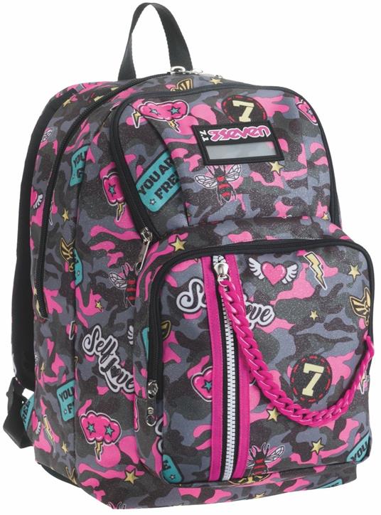 Zaino scuola Point Out Seven Camoulove Girl, Mystic Gray, 34 lt - 30 x 42 x 20 cm