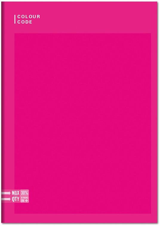 Quaderno A4 Maxi 96/100 Colour Colour Code Colorful. Quadretti grandi 5 mm con margine - 20,5 x 29,5 cm