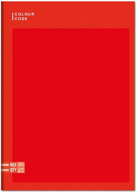 Quaderno A4 Maxi 96/100 Colour Colour Code Colorful. Quadretti grandi 5 mm con margine - 20,5 x 29,5 cm - 2