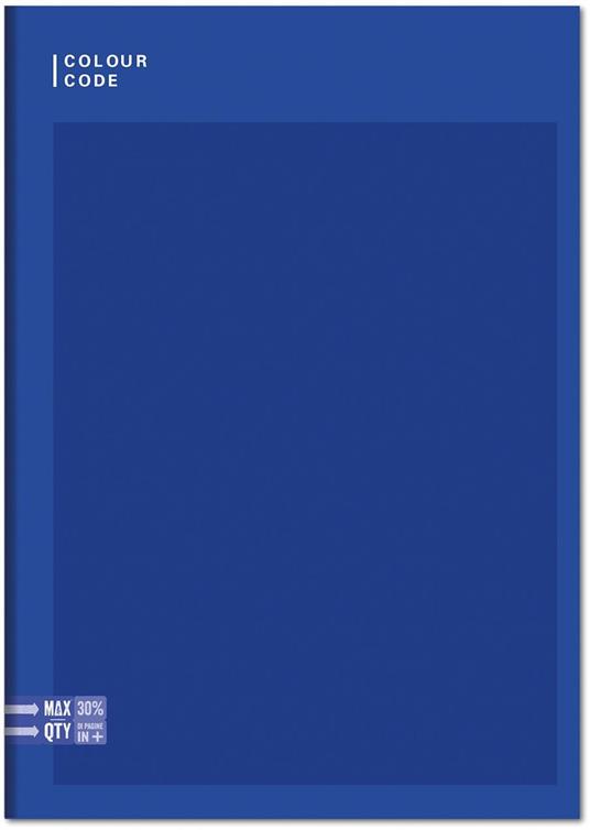 Quaderno A4 Maxi 96/100 Colour Colour Code Colorful. Quadretti grandi 5 mm con margine - 20,5 x 29,5 cm - 3