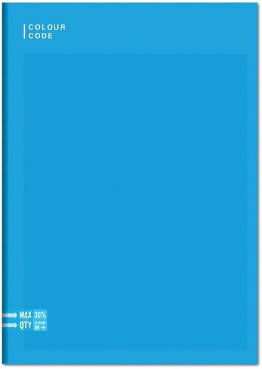 Quaderno A4 Maxi 96/100 Colour Colour Code Colorful. Quadretti grandi 5 mm con margine - 20,5 x 29,5 cm - 4