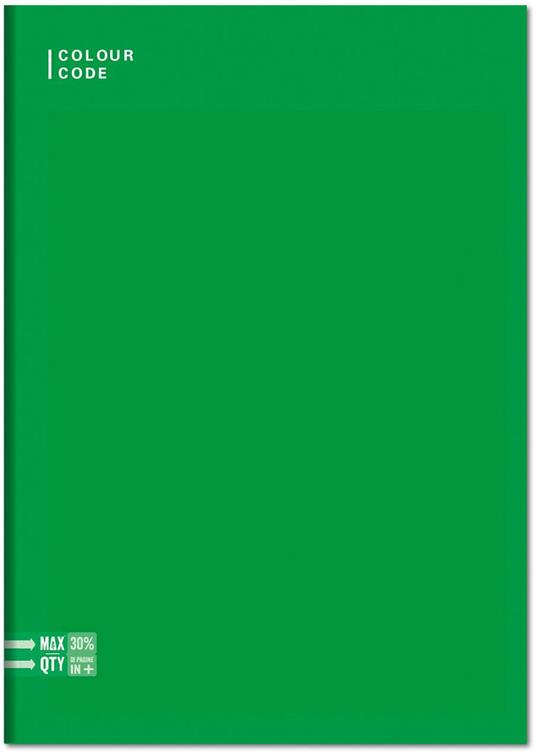 Quaderno A4 Maxi 96/100 Colour Colour Code Colorful. Quadretti grandi 5 mm con margine - 20,5 x 29,5 cm - 5